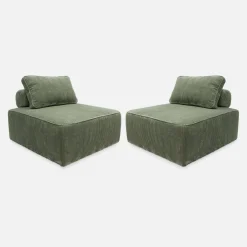 2er-Set Sofa-Modul-Sessel mit Cordbezug