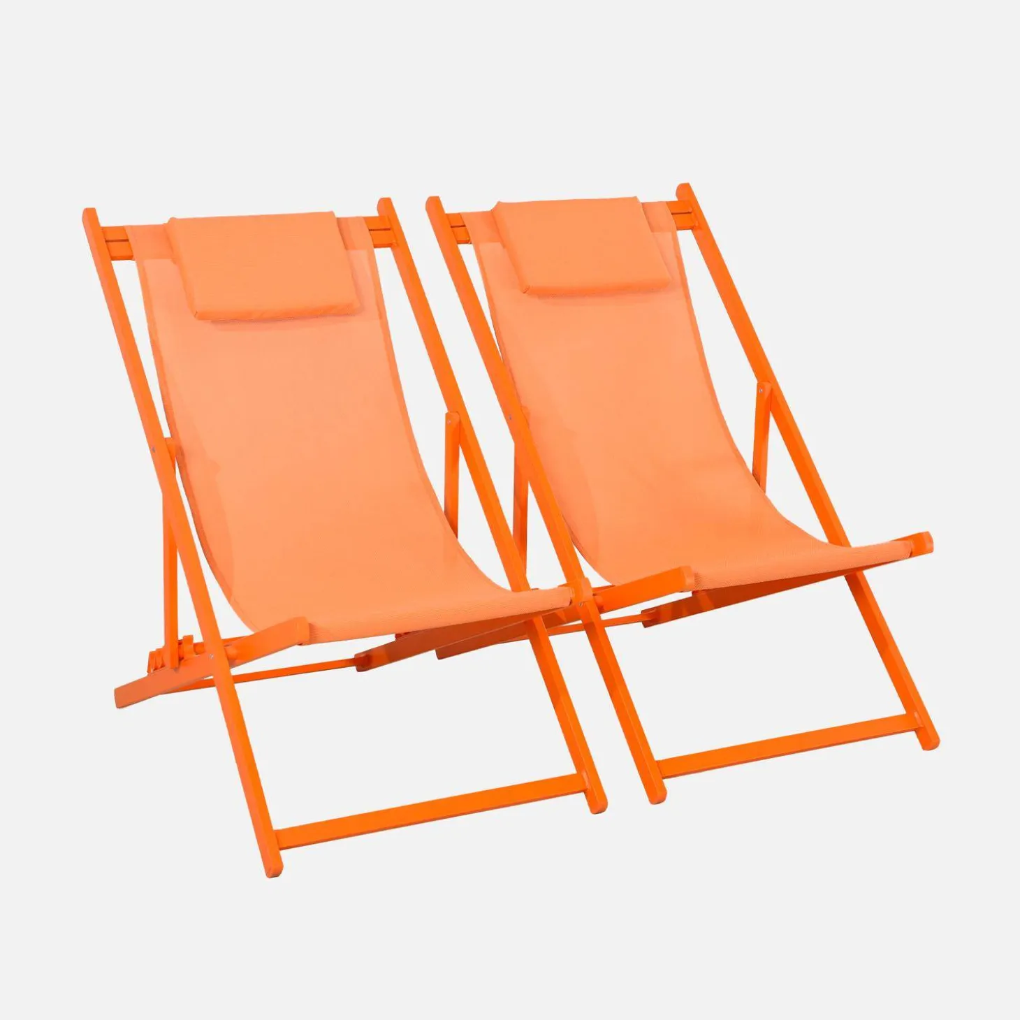 2er-Set Sonnenliegen aus Aluminium, mehrfach verstellbar
