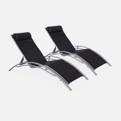 2er-Set Sonnenliegen aus Aluminium mehrfach verstellbar