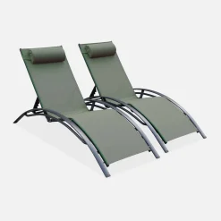 2er-Set Sonnenliegen aus Aluminium mehrfach verstellbar