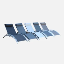 2er-Set Sonnenliegen aus Aluminium mehrfach verstellbar