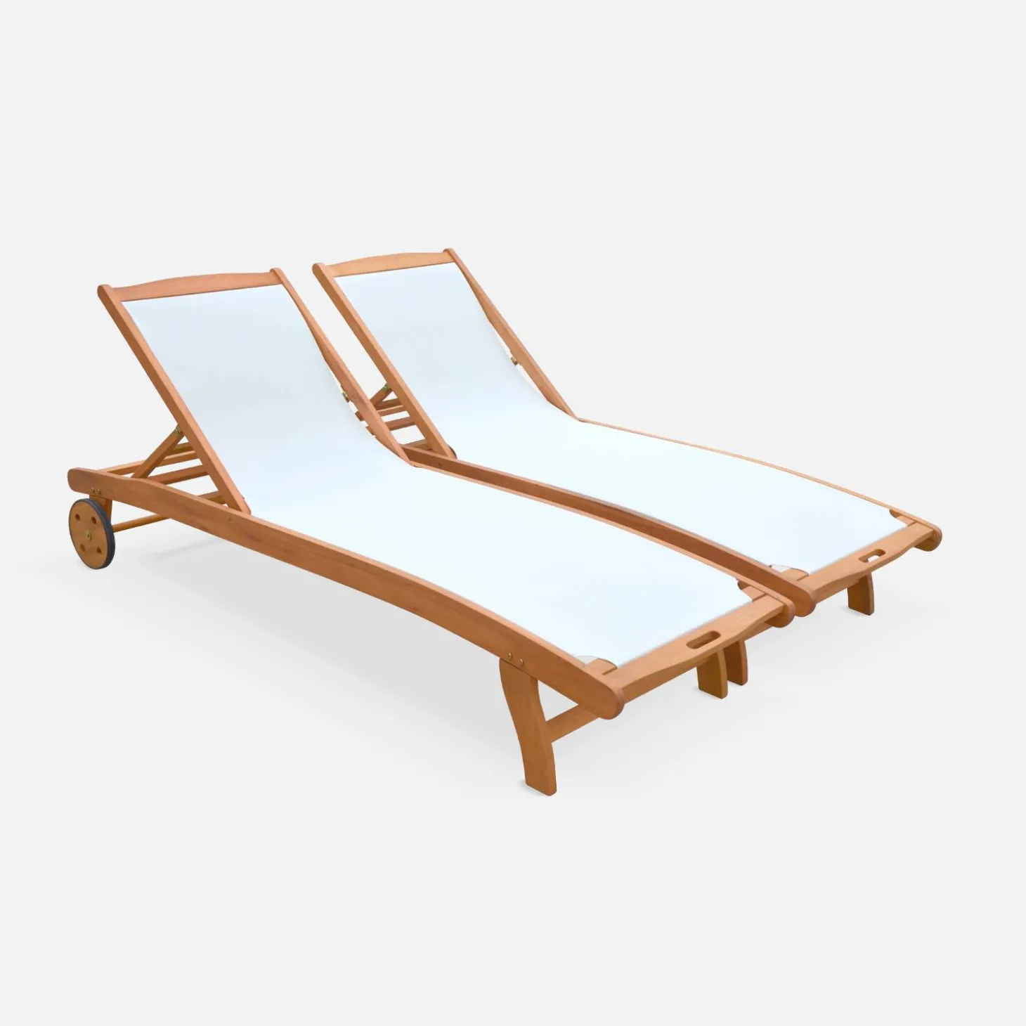 2er-Set Sonnenliegen aus Holz