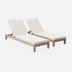 2er Set Sonnenliegen aus Polyrattan