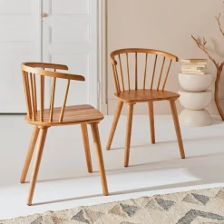 2er-Set Sprossenstühle aus Holz und Sperrholz