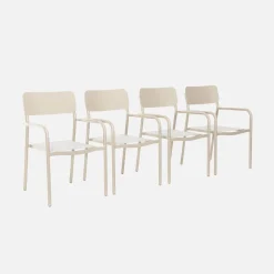 4er-Set stapelbare Gartensessel aus Aluminium und Textilene