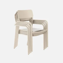 4er-Set stapelbare Gartensessel aus Aluminium und Textilene