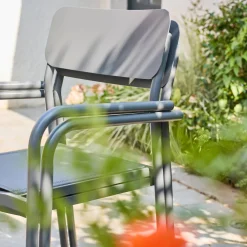 4er-Set stapelbare Gartensessel aus Aluminium und Textilene