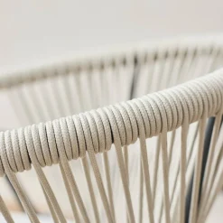 2er-Set stapelbare Gartensessel aus Stahl mit Seilbespannung