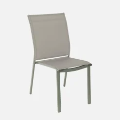4er-Set stapelbare Gartenstühle aus Aluminium und Textilene