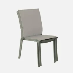 4er-Set stapelbare Gartenstühle aus Aluminium und Textilene