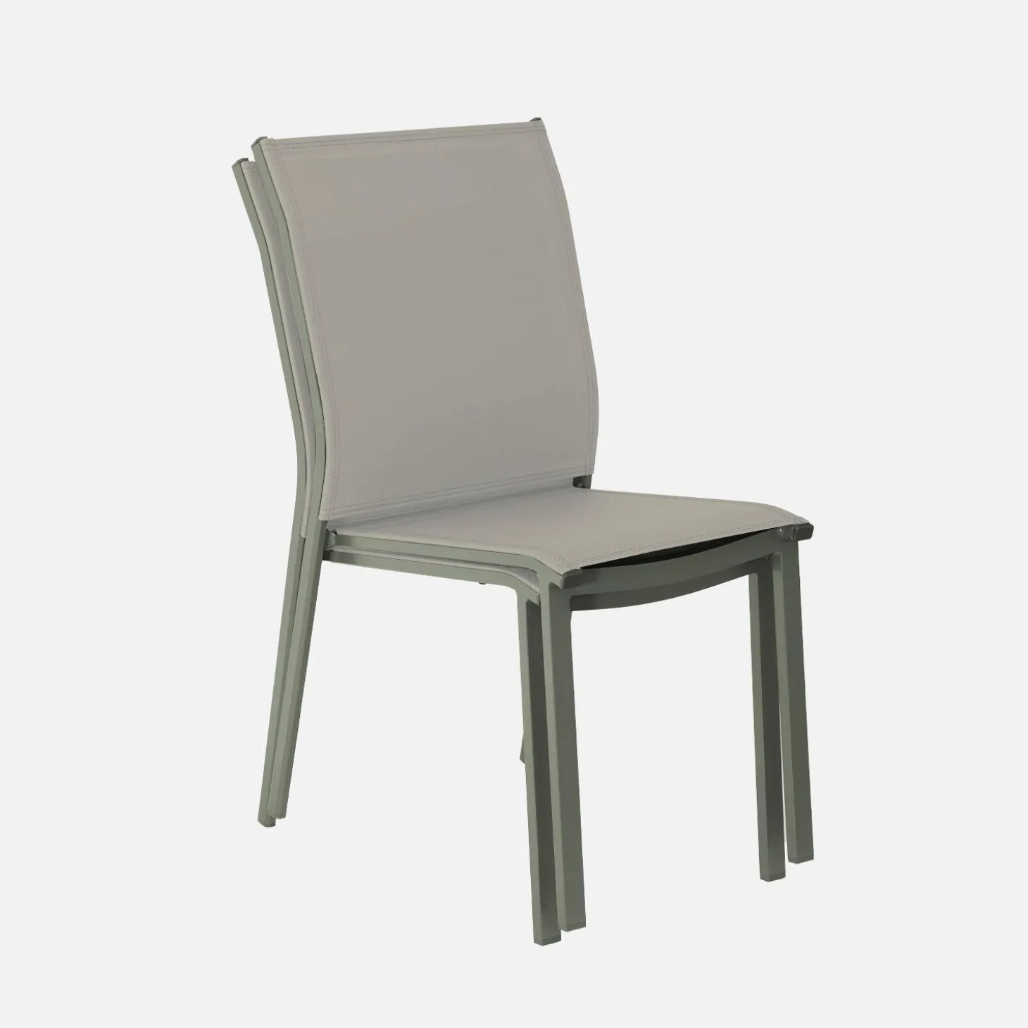 4er-Set stapelbare Gartenstühle aus Aluminium und Textilene