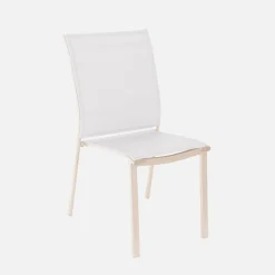 2er-Set stapelbare Gartenstühle aus Aluminium und Textilene