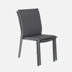 2er-Set stapelbare Gartenstühle aus Aluminium und Textilene