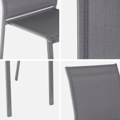 2er-Set stapelbare Gartenstühle aus Aluminium und Textilene