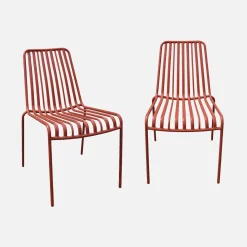 2er-Set stapelbare Gartenstühle aus Stahl