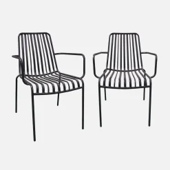 2er-Set stapelbare Gartenstühle aus Stahl