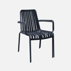 2er-Set stapelbare Gartenstühle aus Stahl