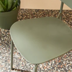 4er-Set stapelbare Gartenstühle aus Stahl und Kunststoff