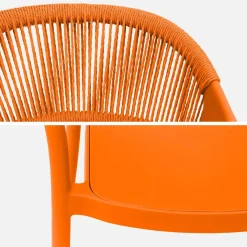 4er-Set stapelbare Gartenstühle mit Seiloptik