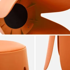 2er-Set stapelbare Hocker mit Kunstleder