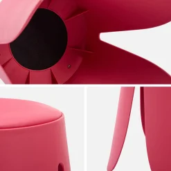 2er-Set stapelbare Hocker mit Kunstleder