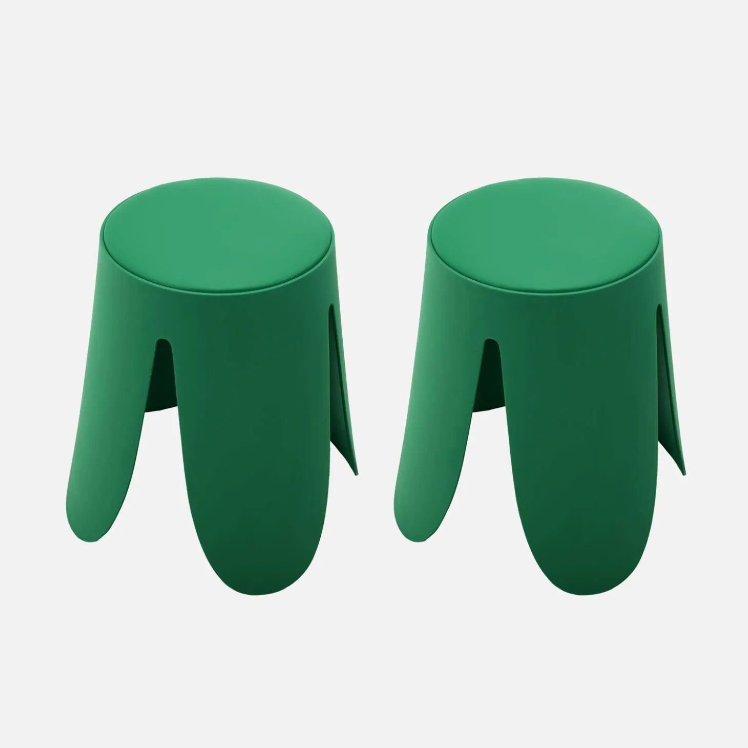 2er-Set stapelbare Hocker mit Kunstleder