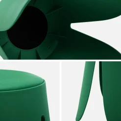 2er-Set stapelbare Hocker mit Kunstleder
