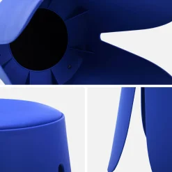 2er-Set stapelbare Hocker mit Kunstleder