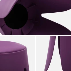 2er-Set stapelbare Hocker mit Kunstleder