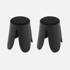 2er Set stapelbare Hocker, strukturierter Bouclébezug