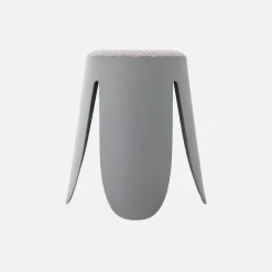 4er Set stapelbare Hocker, strukturierter Bouclébezug