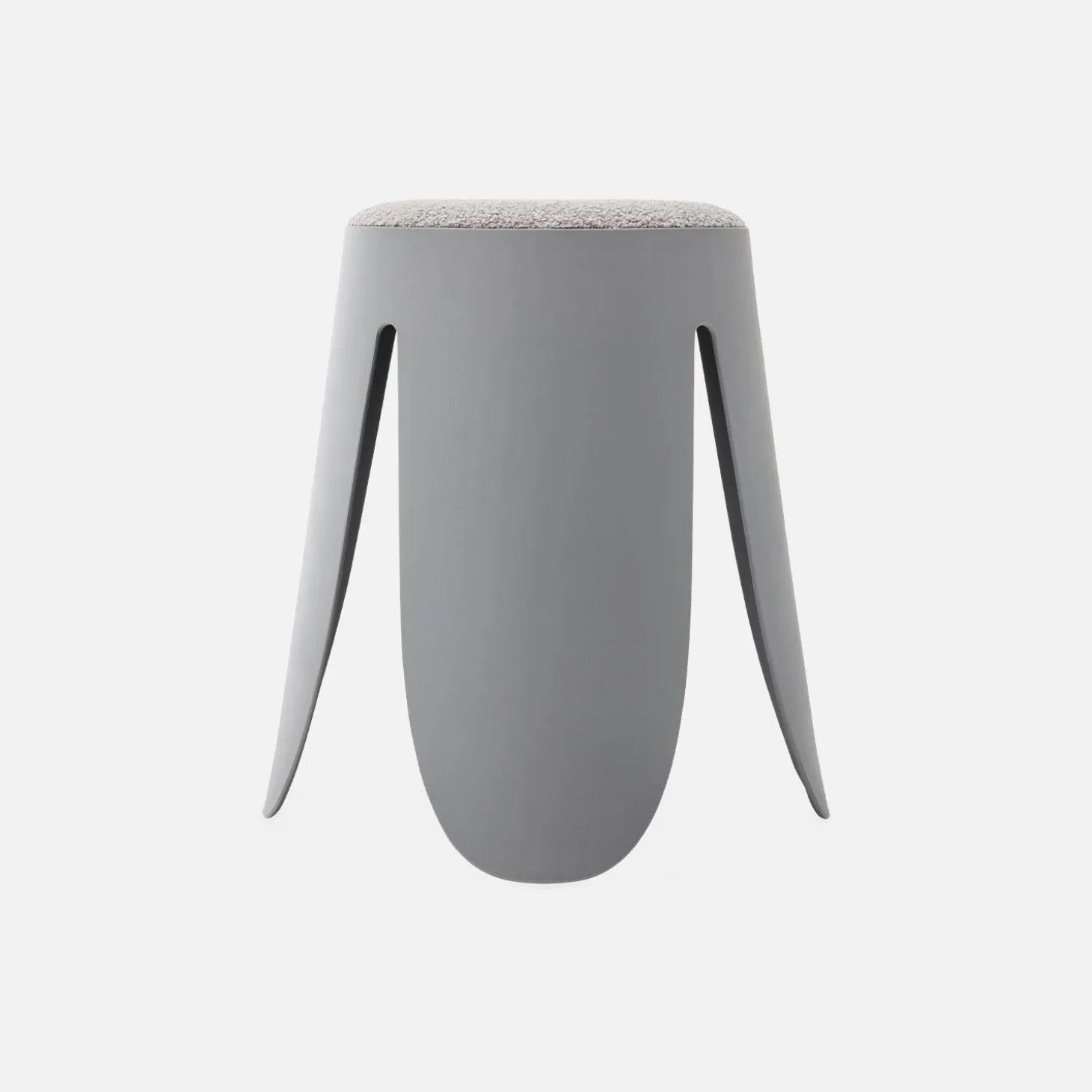 4er Set stapelbare Hocker, strukturierter Bouclébezug