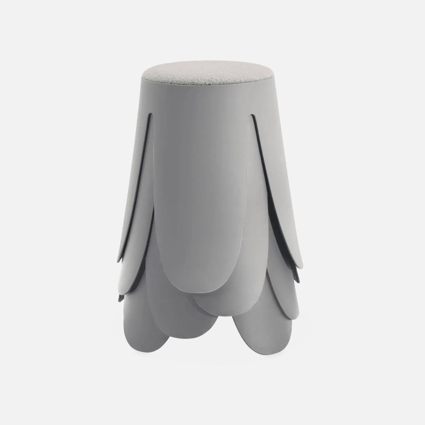 4er Set stapelbare Hocker, strukturierter Bouclébezug