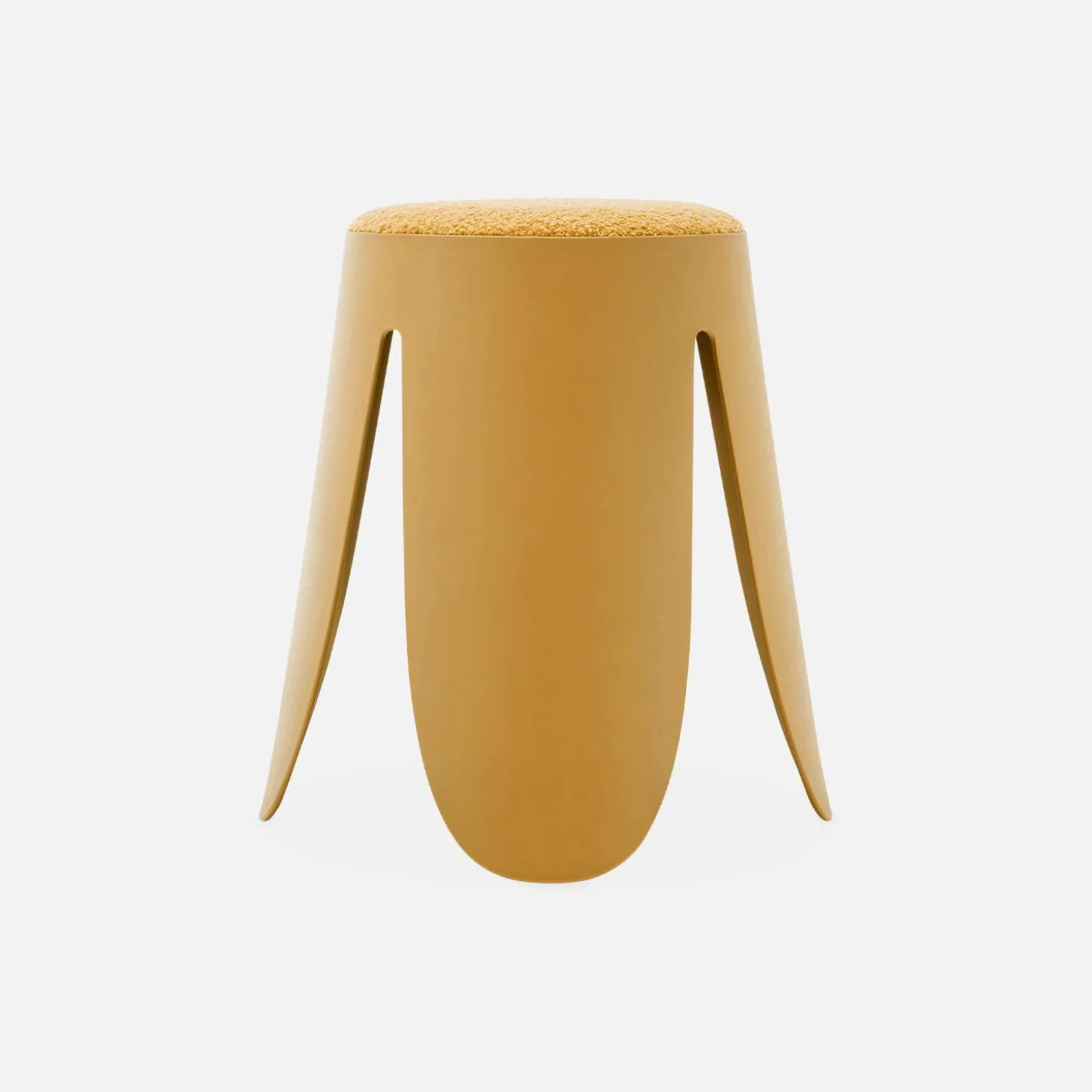 4er Set stapelbare Hocker, strukturierter Bouclébezug