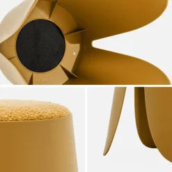 4er Set stapelbare Hocker, strukturierter Bouclébezug