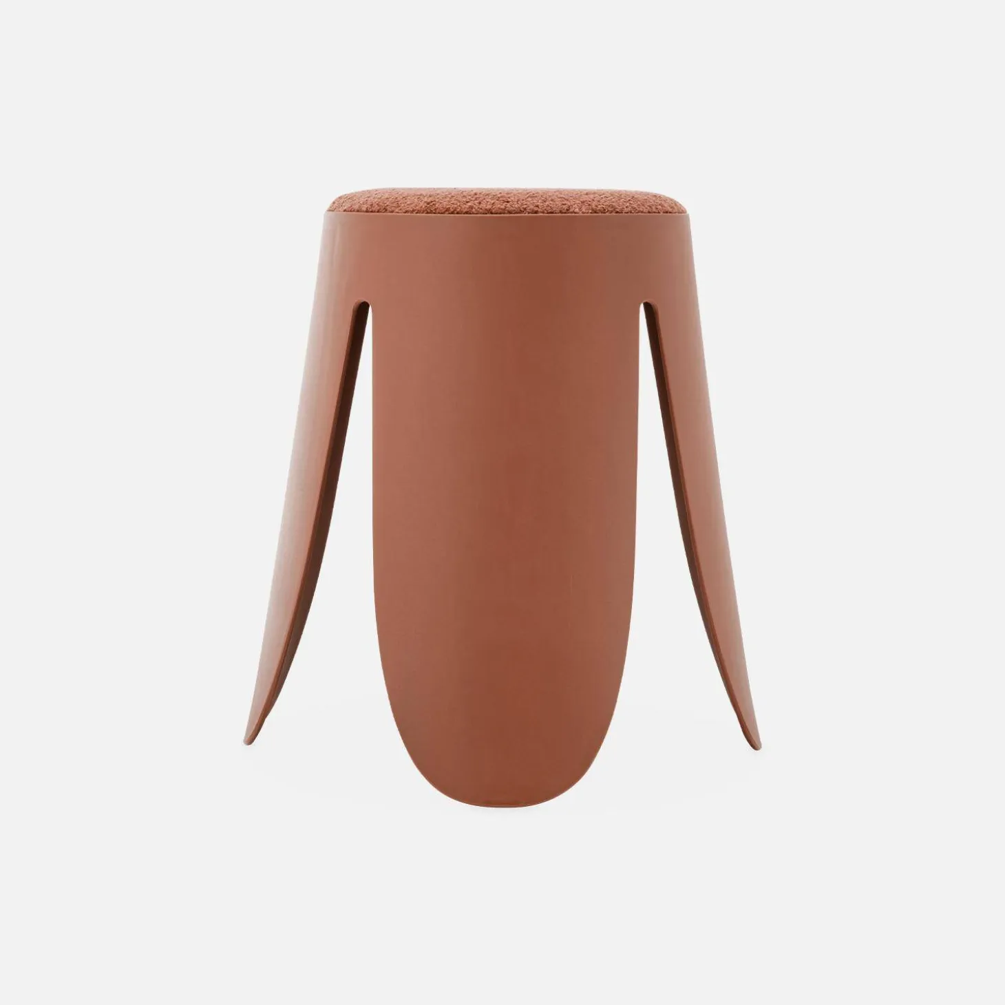 4er Set stapelbare Hocker, strukturierter Bouclébezug