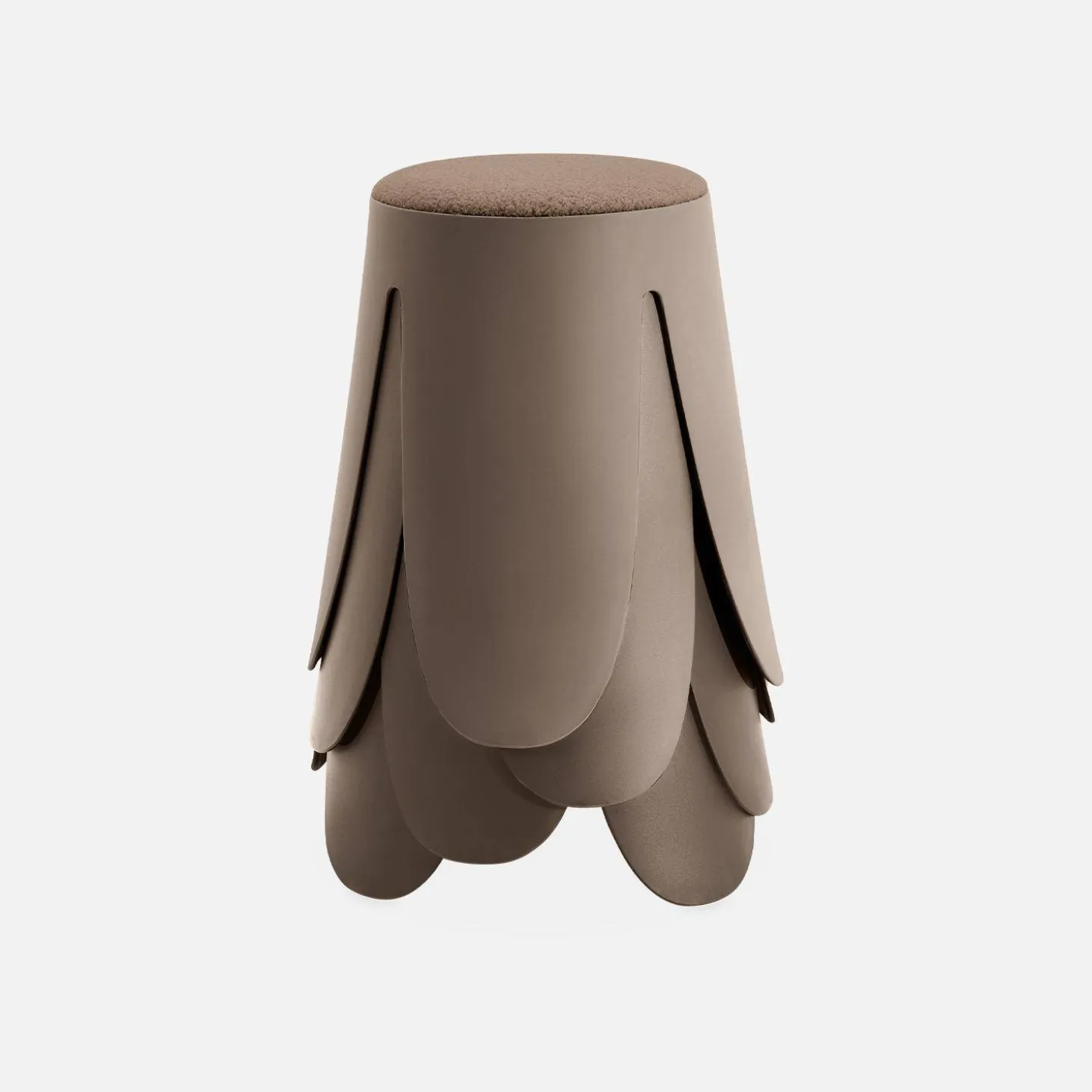 4er Set stapelbare Hocker, strukturierter Bouclébezug