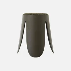4er Set stapelbare Hocker, strukturierter Bouclébezug