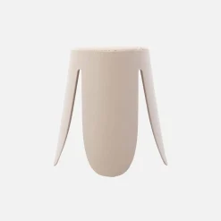 4er Set stapelbare Hocker, strukturierter Bouclébezug