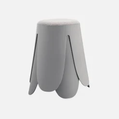 2er Set stapelbare Hocker, strukturierter Bouclébezug