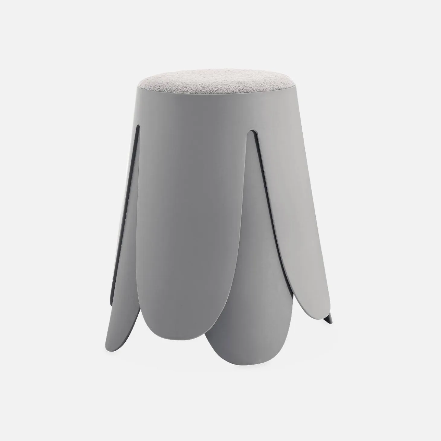 2er Set stapelbare Hocker, strukturierter Bouclébezug