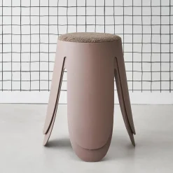 2er Set stapelbare Hocker, strukturierter Bouclébezug