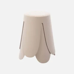 2er Set stapelbare Hocker, strukturierter Bouclébezug