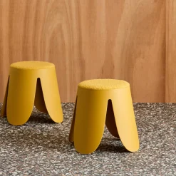 2er-Set Stapelhocker für Kinder mit strukturierter Bouclé