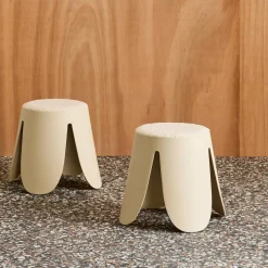 2er-Set Stapelhocker für Kinder mit strukturierter Bouclé