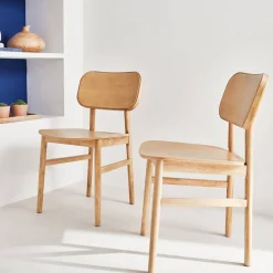 2er Set Stühle aus Hevea-Holz