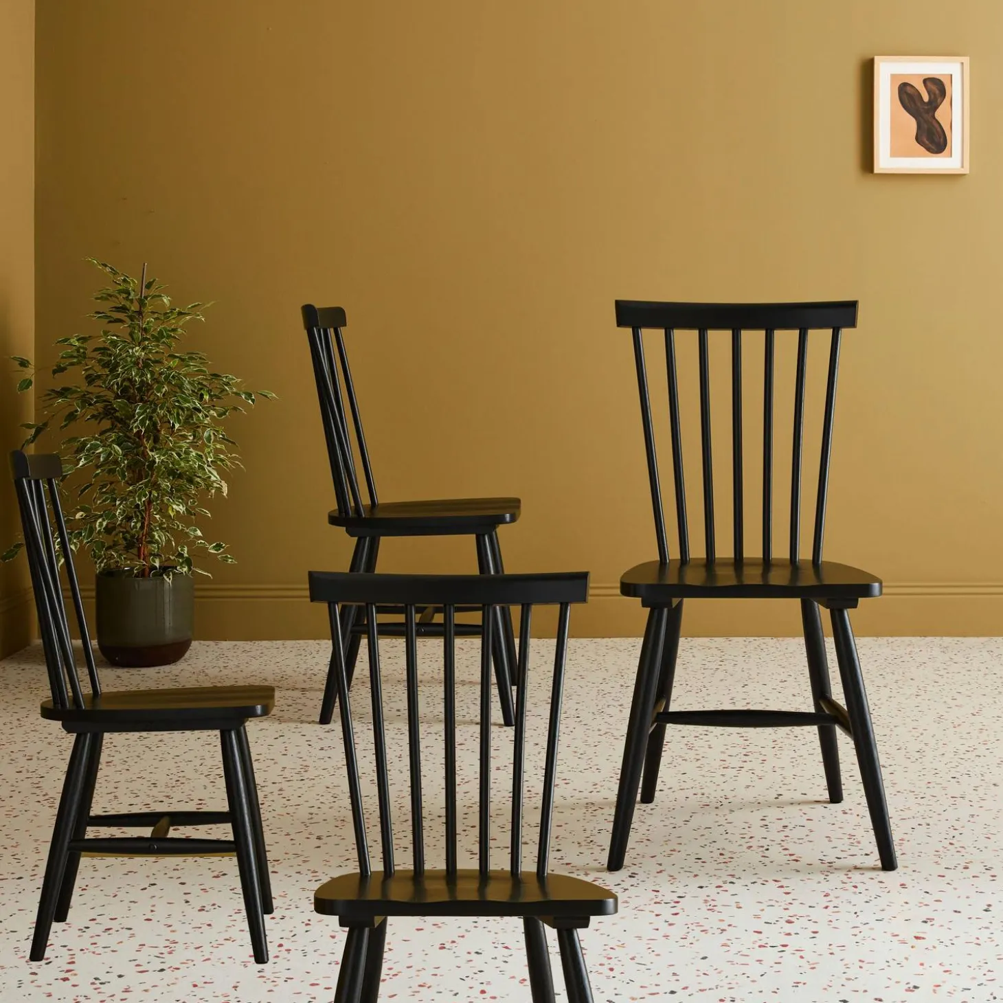 4er-Set Stühle aus Hevea-Holz