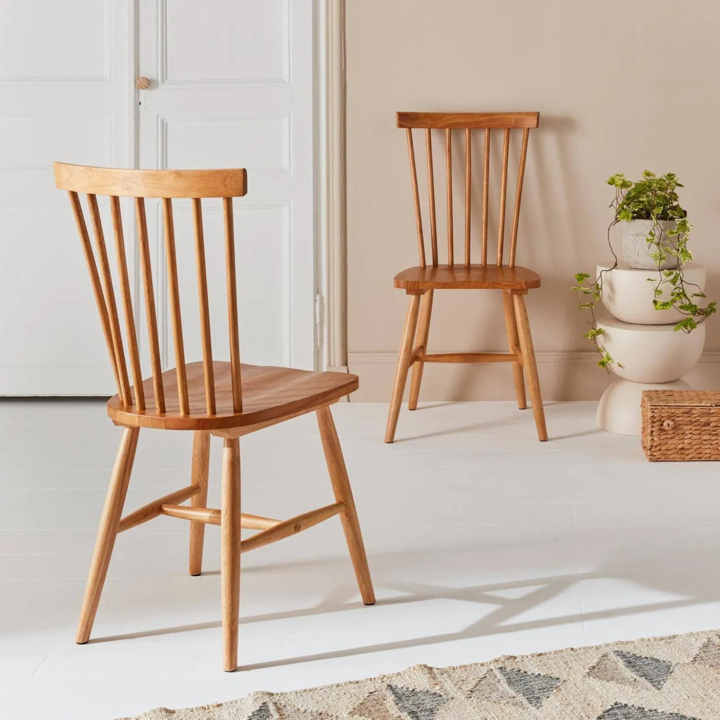 2er-Set Stühle aus Hevea-Holz