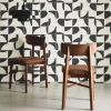 2er-Set Stühle aus Hevea-Holz und Kunstleder