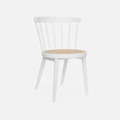 2er-Set Stühle aus Holz und Rohrgeflecht